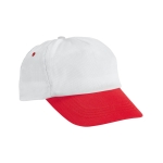 Tweekleurige polyester pet met logo borduren Visor kleur rood