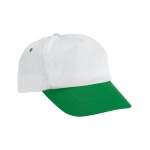 Tweekleurige polyester pet met logo borduren Visor kleur groen