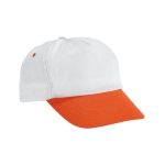 Tweekleurige polyester pet met logo borduren Visor kleur oranje