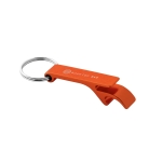 Aluminium bieropener sleutelhanger in kleur Aluhandle kleur oranje afbeelding met logo