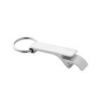 Aluminium bieropener sleutelhanger in kleur Aluhandle kleur mat zilver