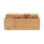 Bamboe houten oneindige bureaukalender Bamboo kleur hout tweede weergave