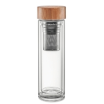 Flessen van borosilicaatglas met infuser 420 ml TeaBoo kleur doorzichtig