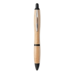 Bamboe pen met drukknop en ABS details Colorwood kleur zwart