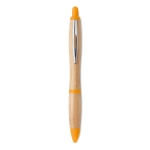 Bamboe pen met drukknop en ABS details Colorwood kleur oranje