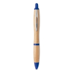 Bamboe pen met drukknop en ABS details Colorwood kleur koningsblauw