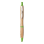 Bamboe pen met drukknop en ABS details Colorwood kleur limoen groen