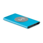 Draadloze oplader en powerbank van 4.000 mAh Powercard Chargepad kleur blauw