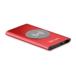 Draadloze oplader en powerbank van 4.000 mAh Powercard Chargepad kleur rood hoofdweergave