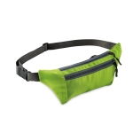 Polyester heuptasjes met dubbele ritssluiting Doublezip kleur limoen groen