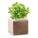 Basilicum zakje met zaden te personaliseren Basil kleur beige