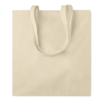 Bedrukte katoenen tas met versterkte handvatten 140 g/m2 Eco Max kleur beige tweede weergave