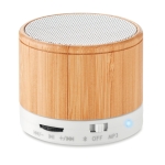 Klassieke draadloze bamboe speaker Natura kleur wit