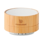 Custom Bluetooth Speaker met logo Bamboo kleur wit hoofdweergave