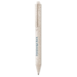 Ecologische pen met blauwe inkt bedrukken Ecologic Style kleur beige hoofdweergave tweede weergave