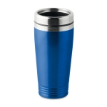 Thermosbeker met logo in felle kleuren 400 ml aluminium kleur kleur koningsblauw