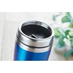 Thermosbeker met logo in felle kleuren 400 ml aluminium kleur kleur koningsblauw tweede sfeervolle weergave