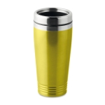 Thermosbeker met logo in felle kleuren 400 ml aluminium kleur kleur limoen groen