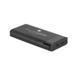 Powerbank van ABS met zaklamp 16.000 mAh Black kleur zwart afbeelding met logo