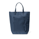 Opvouwbare polyester tas die als koelbox dient met ritssluiting kleur blauw