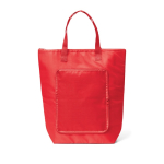 Opvouwbare polyester tas die als koelbox dient met ritssluiting kleur rood