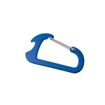 Karabijnhaak sleutelhanger van aluminium Flesopener AluClip kleur blauw