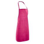 Voordelige lange schort van 180 g/m2 katoen Gourmet kleur fuchsia