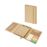 Notitieblok van gerecycled papier met stickers, liniaal PocketDesk diverse kleuren