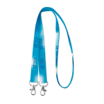 Lanyard met logo en twee gerecyclede PET-sluitingen Duo RPET Sublim weergave met bedrukking