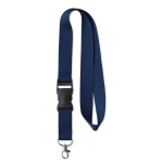 Polyester lanyards bedrukken inclusief logogesp Woven Plus kleur blauw