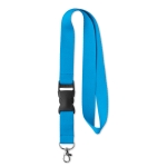 Polyester lanyards bedrukken inclusief logogesp Woven Plus kleur lichtblauw