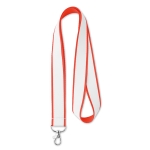 Bedrukte keycords met extra laag satijn van 20 of 25 mm dubbel kleur rood