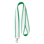 Bedrukte keycords met extra laag satijn van 20 of 25 mm dubbel kleur groen