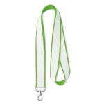 Bedrukte keycords met extra laag satijn van 20 of 25 mm dubbel kleur limoen groen