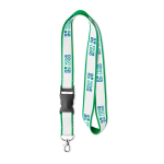 Polyester lanyards met extra satijnlaag en gesp Double Plus weergave met bedrukking