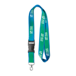 Gesublimeerde lanyards met gesp Double Sublim Plus weergave met bedrukking