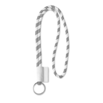 Lanyards bedrukken van 0,7 cm met bedrukt label Tube Stripes kleur wit