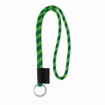 Lanyards bedrukken van 0,7 cm met bedrukt label Tube Stripes kleur groen