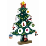 Kleine decoratieve kerstboom met 12 kerstversieringen Noel kleur groen