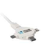 Adapter met 3 connectoren met kleurenprint kabel FullPrint weergave met bedrukking