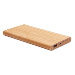 Bamboo draadloze powerbank met type C aansluiting 6.000 mAh Bamboo kleur hout