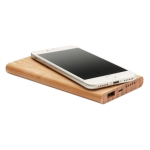 Bamboo draadloze powerbank met type C aansluiting 6.000 mAh Bamboo kleur hout tweede weergave