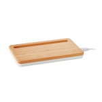 Elegante bamboe draadloze oplader in ladeformaat Bamboo Tray kleur wit