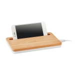 Elegante bamboe draadloze oplader in ladeformaat Bamboo Tray kleur wit tweede weergave