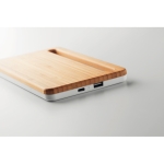 Elegante bamboe draadloze oplader in ladeformaat Bamboo Tray kleur wit zesde weergave