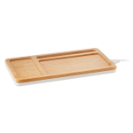 Bamboe desktopset met draadloze oplader Bamboo Tidy kleur wit