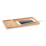 Bamboe desktopset met draadloze oplader Bamboo Tidy kleur wit derde weergave