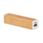 Bamboe Powerbank met gedrukt of gegraveerd logo 2.200 mAh Bamboo kleur hout