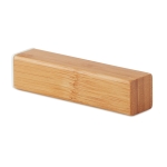 Bamboe Powerbank met gedrukt of gegraveerd logo 2.200 mAh Bamboo kleur hout tweede weergave