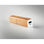 Bamboe Powerbank met gedrukt of gegraveerd logo 2.200 mAh Bamboo kleur hout vierde weergave